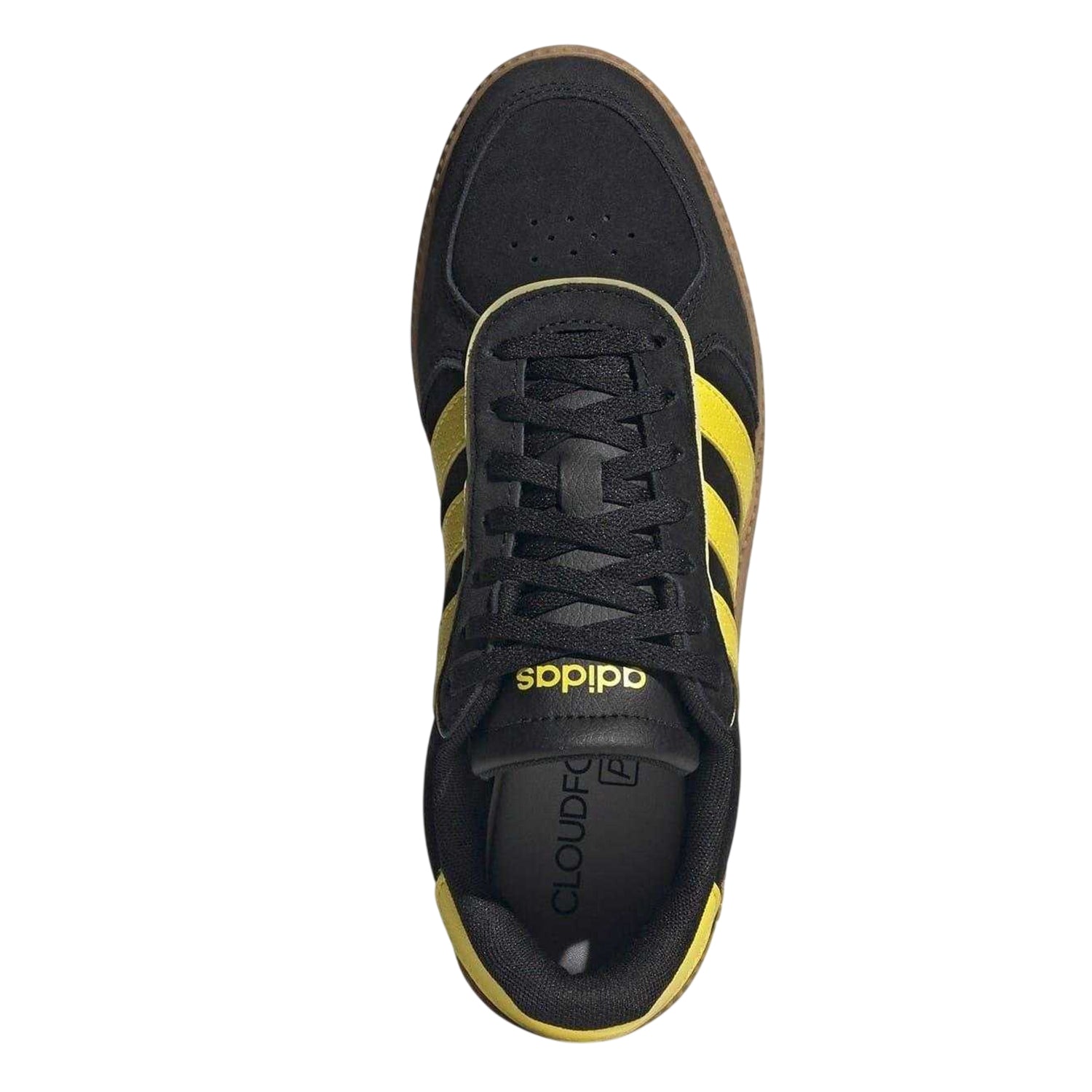 Black-Yellow-Gum - Lifestyle - Adidas Womens-Ladies Sleek Suede Trainers