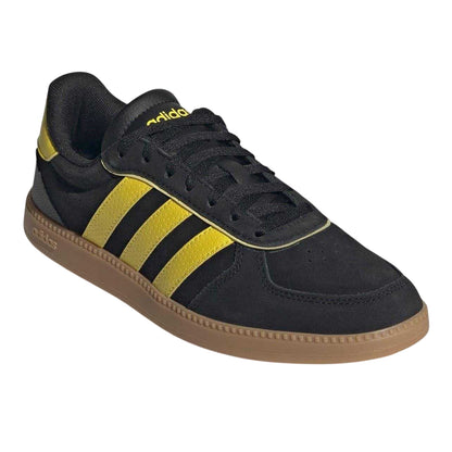 Black-Yellow-Gum - Pack Shot - Adidas Womens-Ladies Sleek Suede Trainers