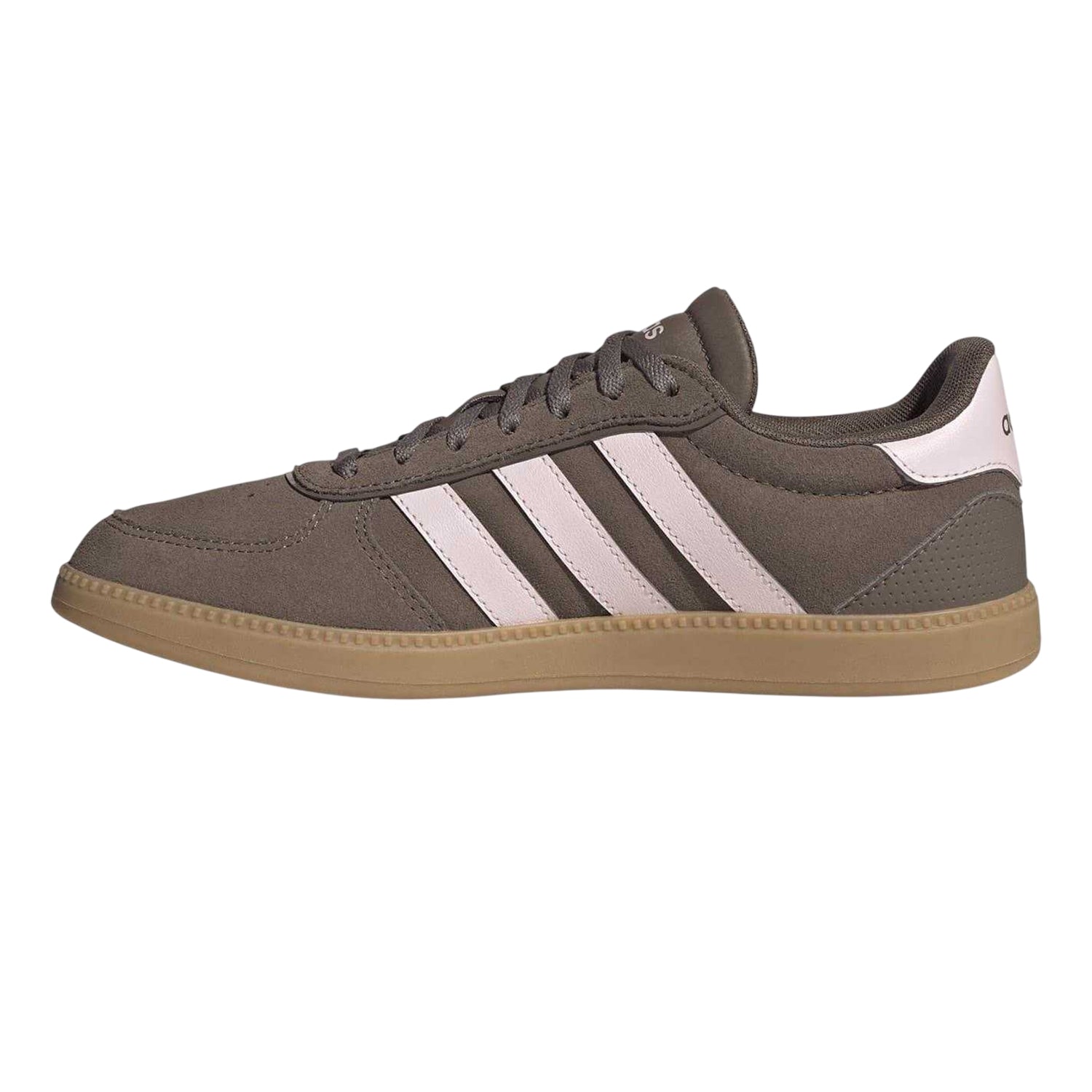 Brown-Pink - Side - Adidas Womens-Ladies Sleek Suede Trainers