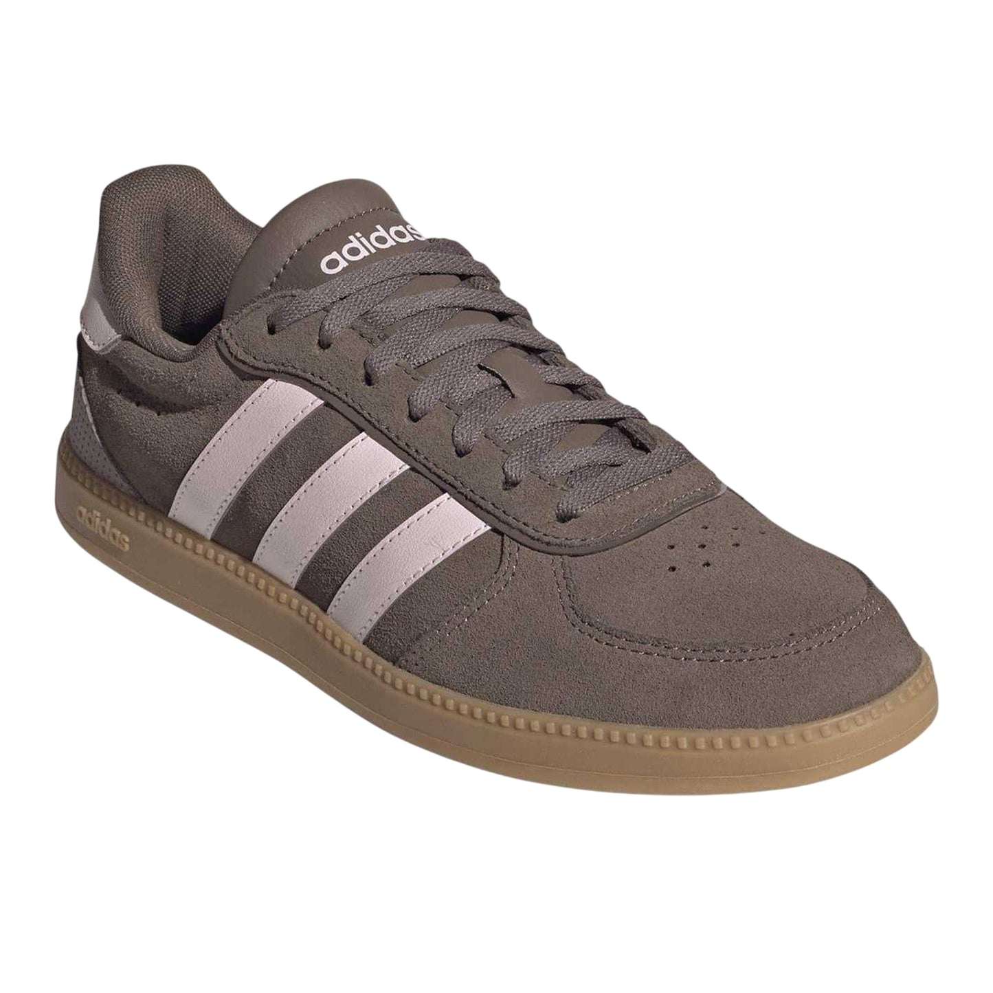 Brown-Pink - Pack Shot - Adidas Womens-Ladies Sleek Suede Trainers
