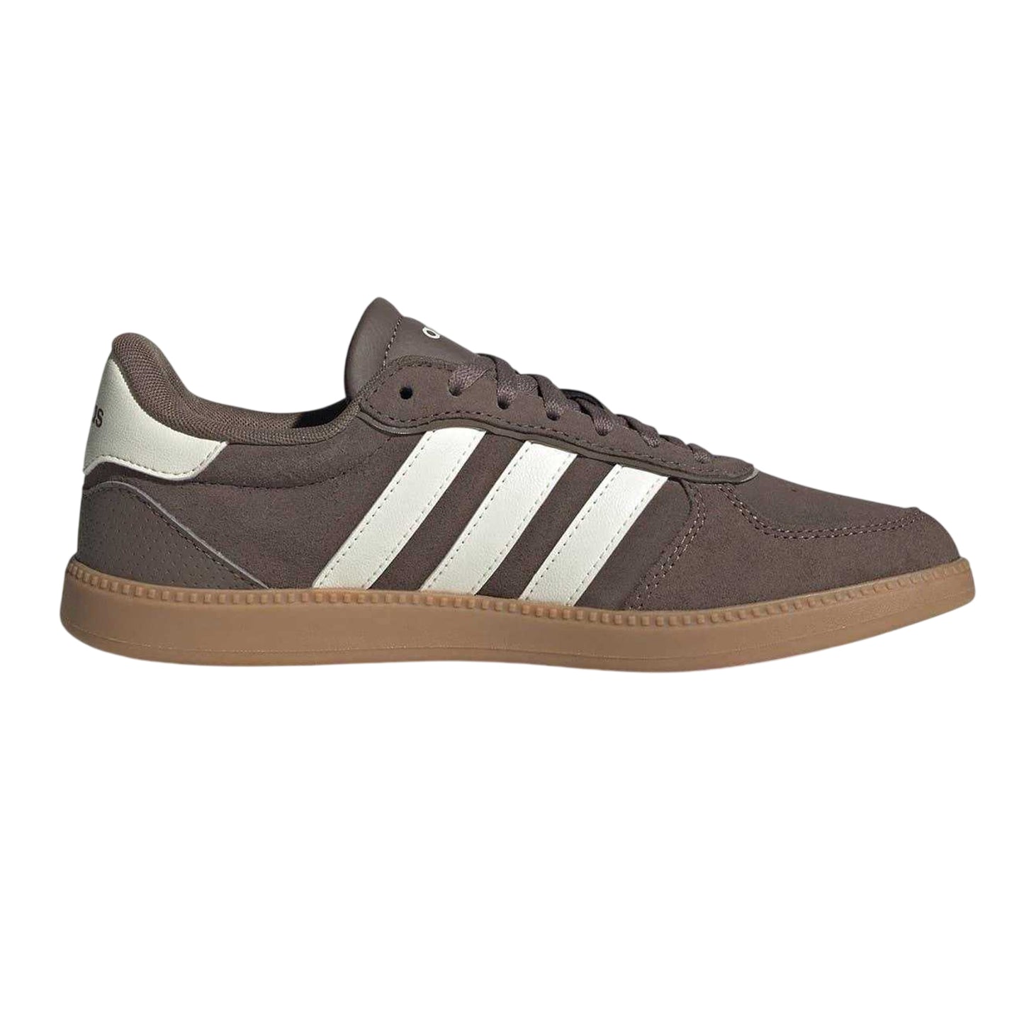 Brown-White-Gum - Front - Adidas Womens-Ladies Sleek Suede Trainers