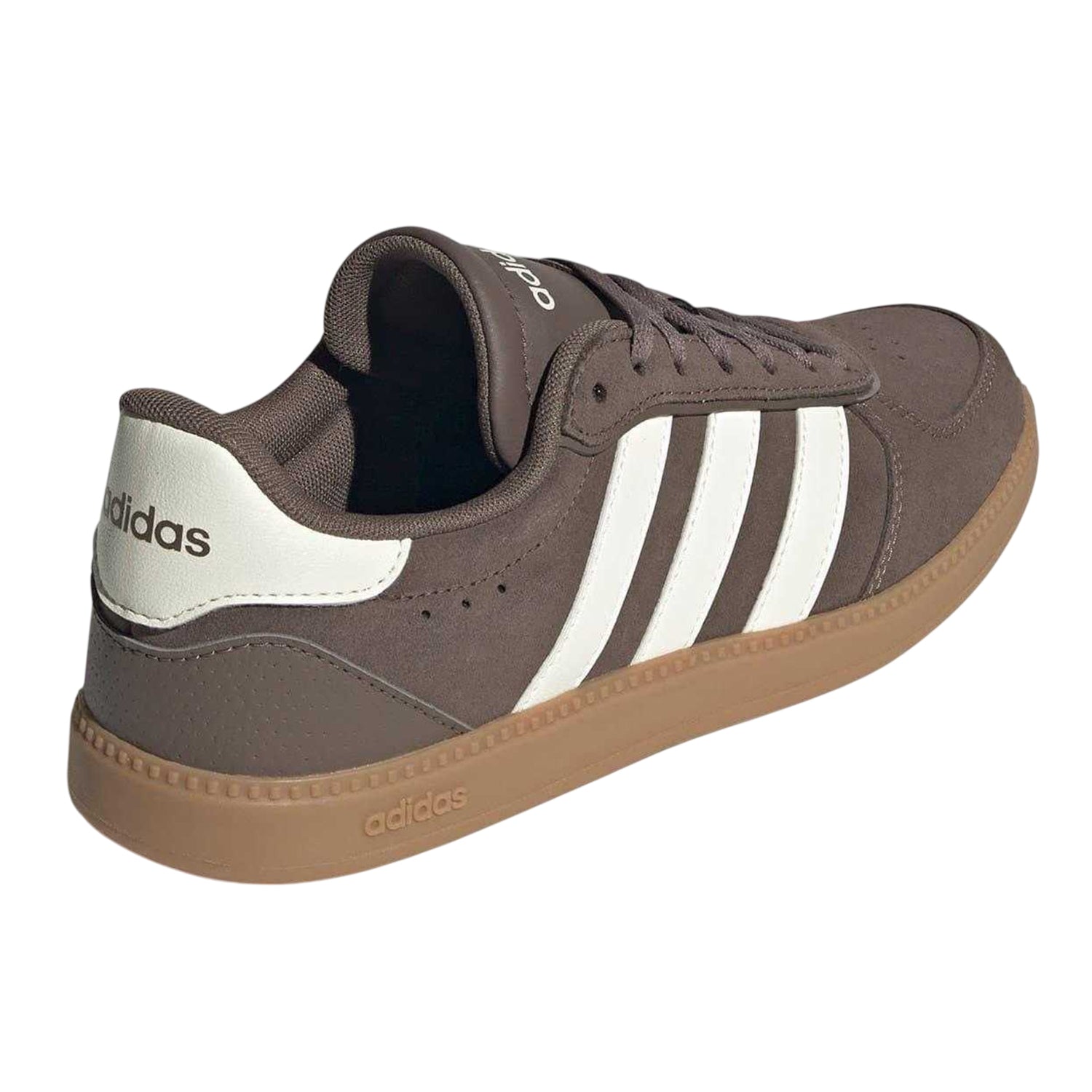 Brown-White-Gum - Back - Adidas Womens-Ladies Sleek Suede Trainers