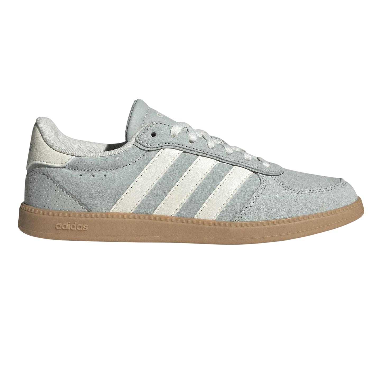 Grey-White - Front - Adidas Womens-Ladies Sleek Suede Trainers