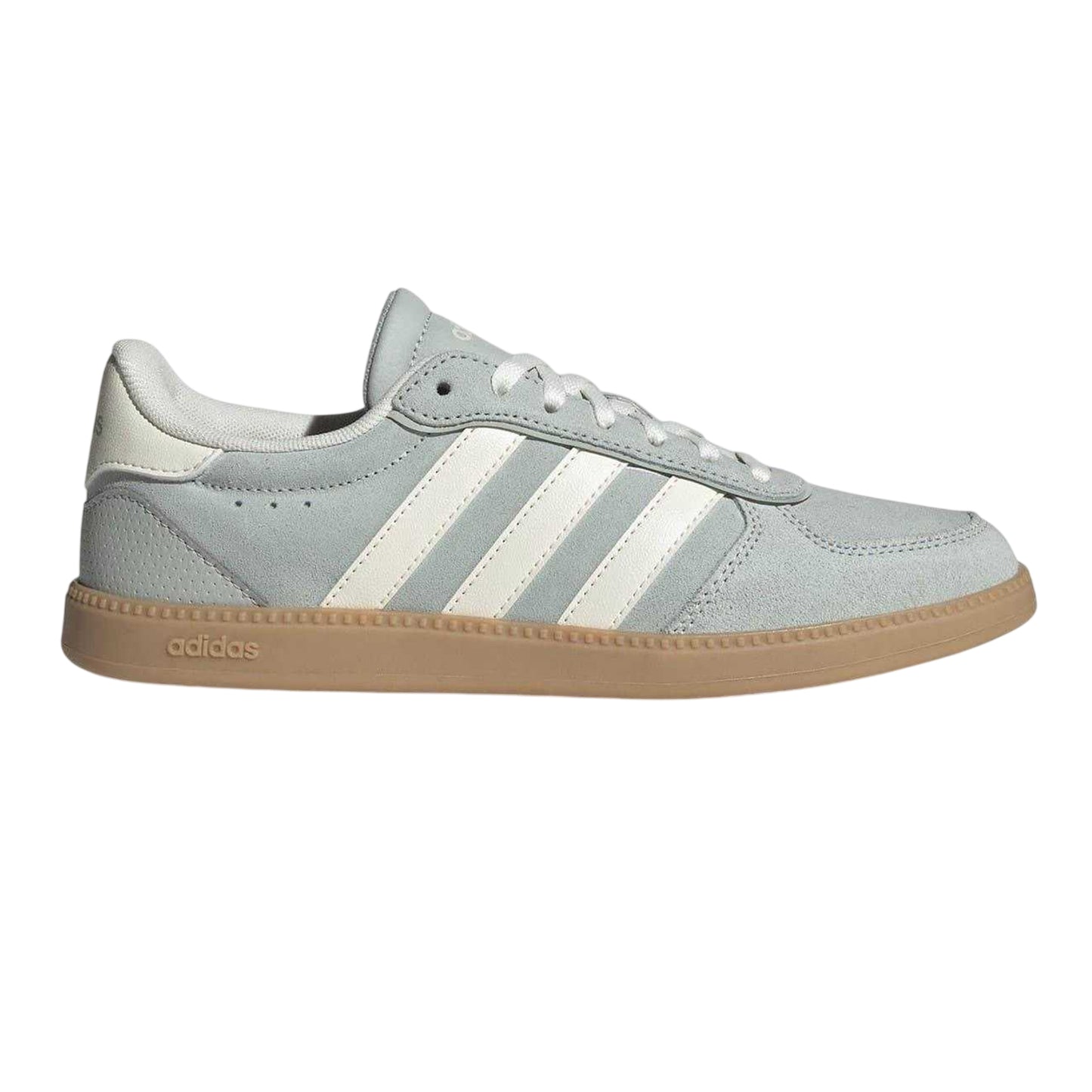 Grey-White-Gum - Front - Adidas Womens-Ladies Sleek Suede Trainers