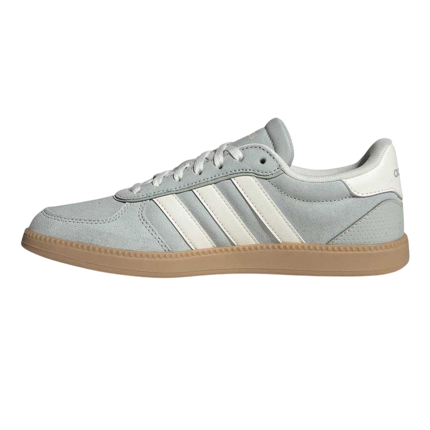 Grey-White-Gum - Side - Adidas Womens-Ladies Sleek Suede Trainers