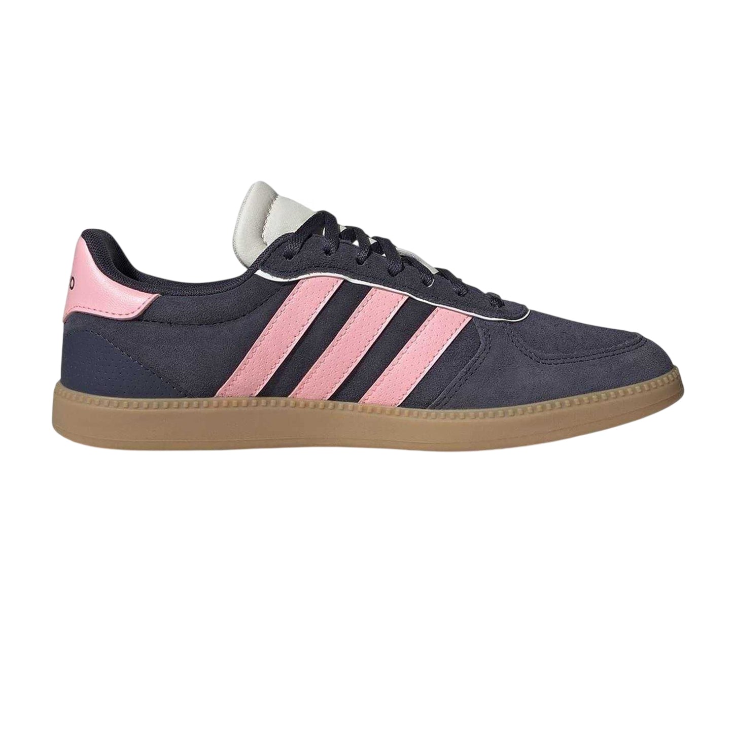 Navy-Pink-Gum - Front - Adidas Womens-Ladies Sleek Suede Trainers