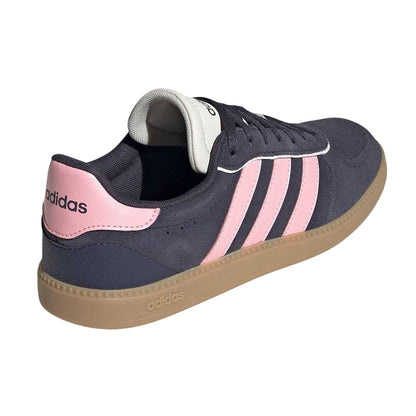 Navy-Pink-Gum - Back - Adidas Womens-Ladies Sleek Suede Trainers