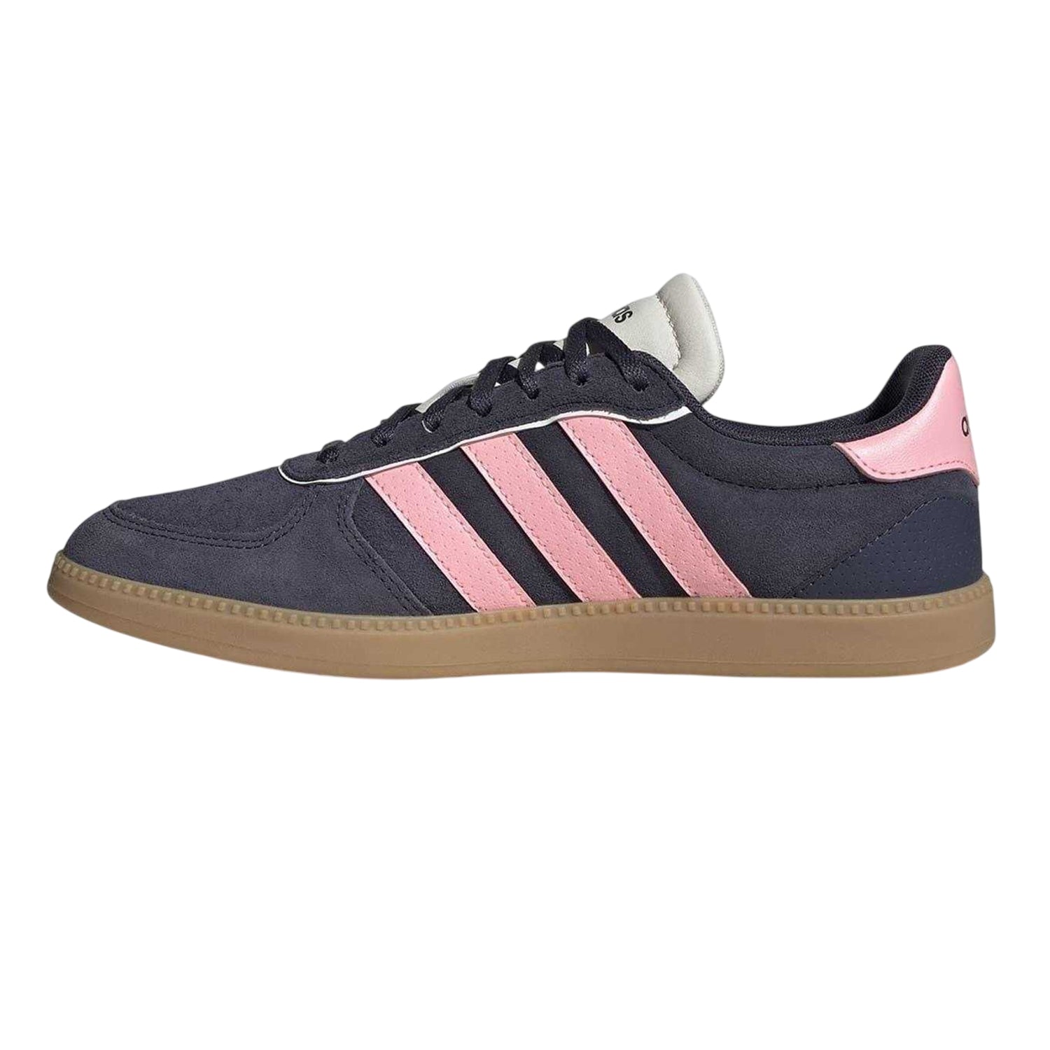 Navy-Pink-Gum - Side - Adidas Womens-Ladies Sleek Suede Trainers