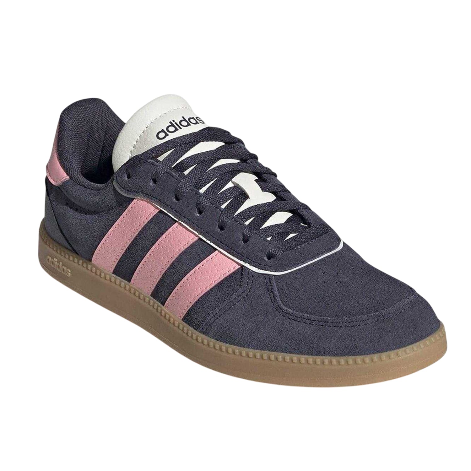 Navy-Pink-Gum - Pack Shot - Adidas Womens-Ladies Sleek Suede Trainers