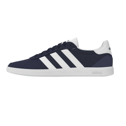 Navy-White - Back - Adidas Womens-Ladies Sleek Suede Trainers