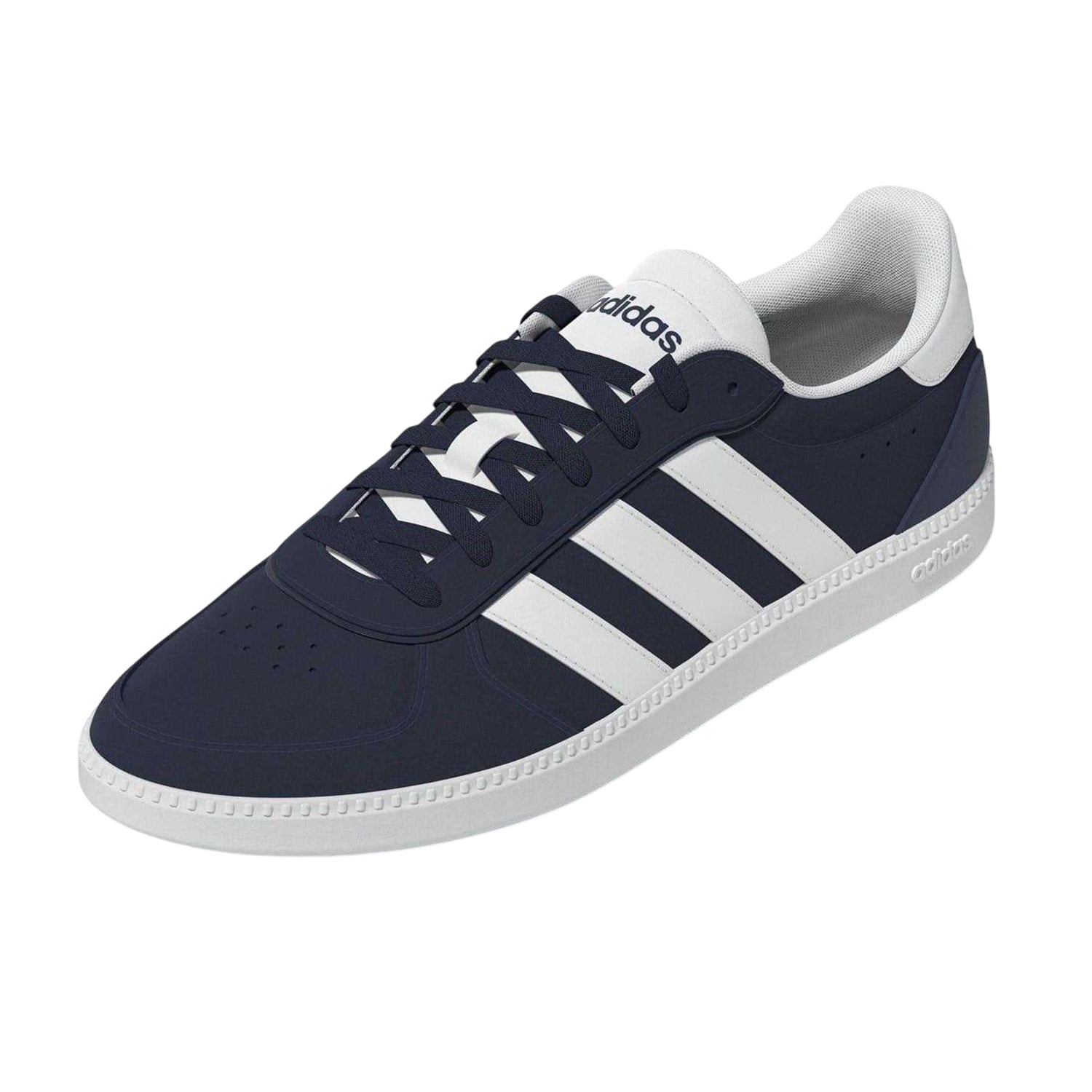 Navy-White - Side - Adidas Womens-Ladies Sleek Suede Trainers