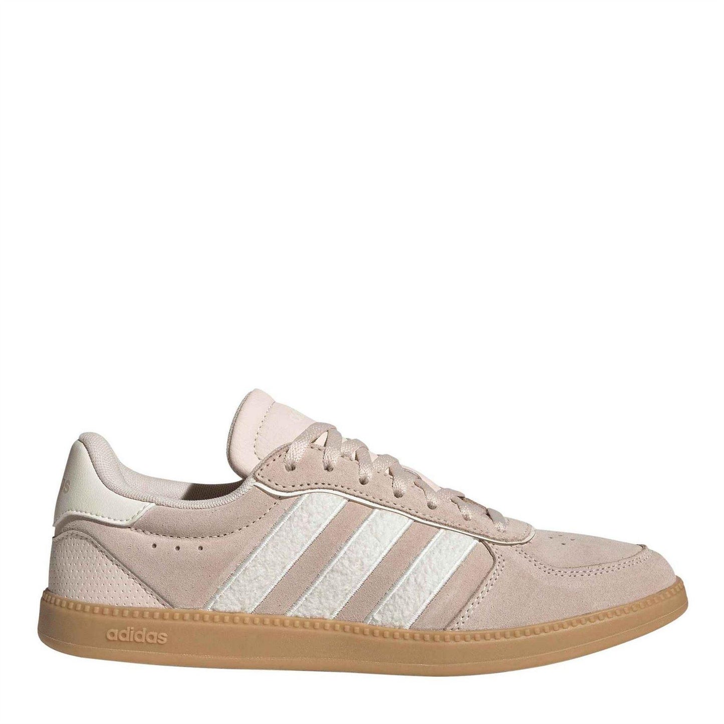 Pink-White - Front - Adidas Womens-Ladies Sleek Suede Trainers