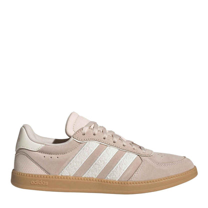 Pink-White - Front - Adidas Womens-Ladies Sleek Suede Trainers