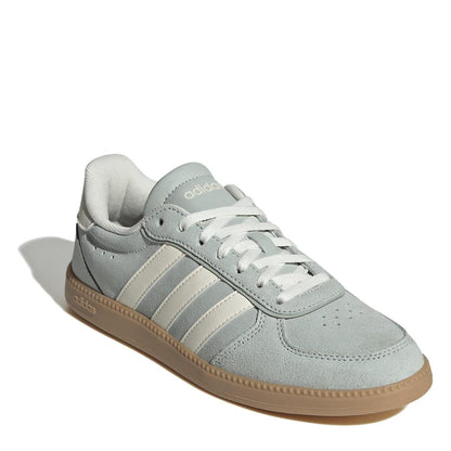 Grey-White-Gum - Side - Adidas Womens-Ladies Sleek Suede Trainers