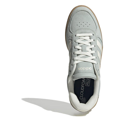Grey-White-Gum - Pack Shot - Adidas Womens-Ladies Sleek Suede Trainers
