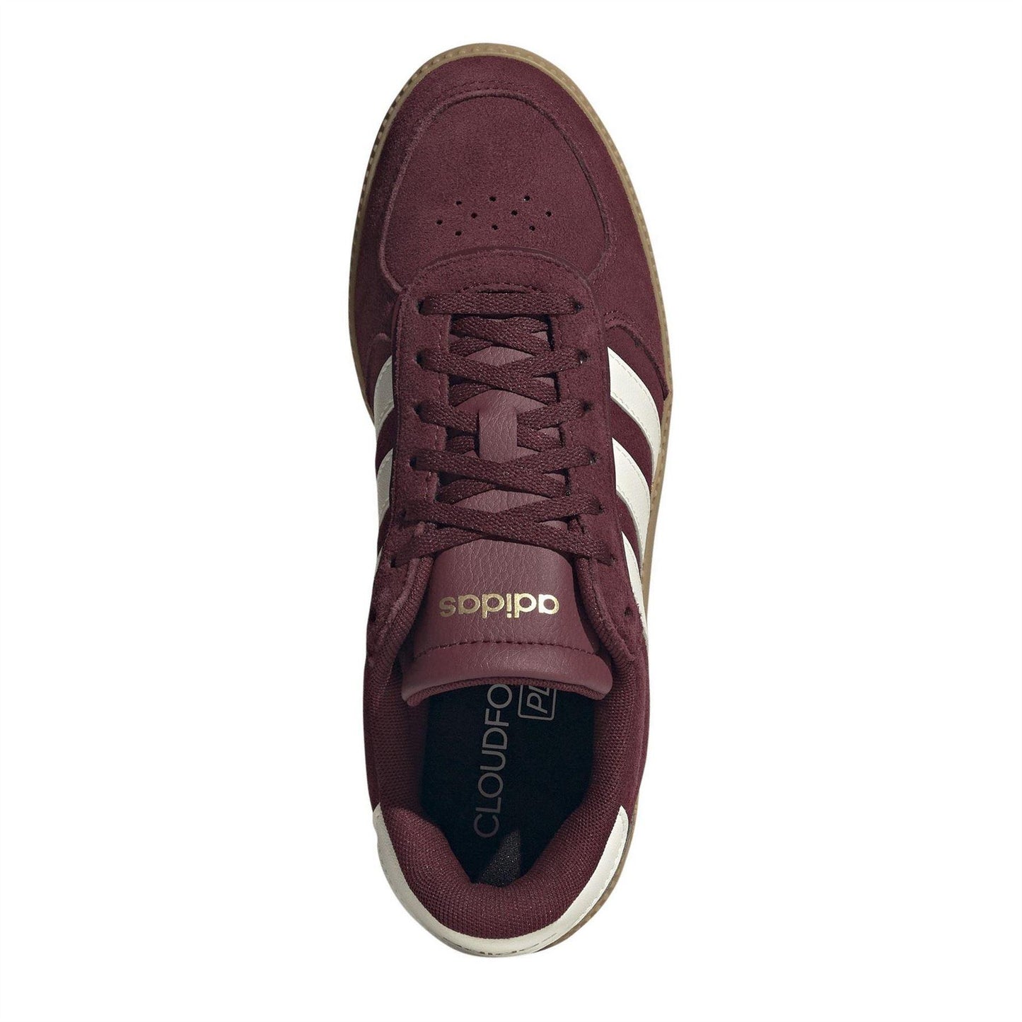 Burgundy-White - Pack Shot - Adidas Womens-Ladies Sleek Suede Trainers