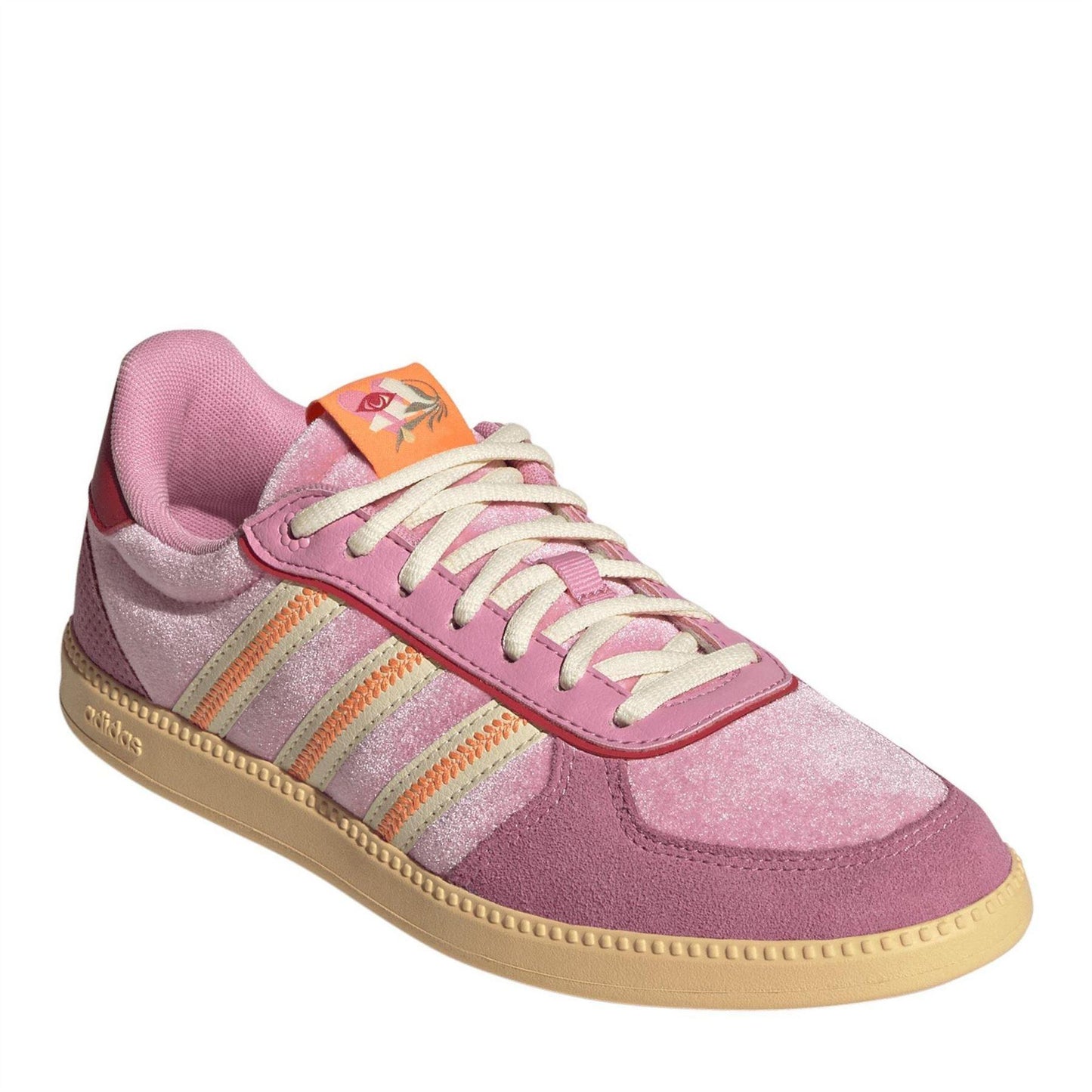 Pink - Side - Adidas Womens-Ladies Sleek Suede Trainers