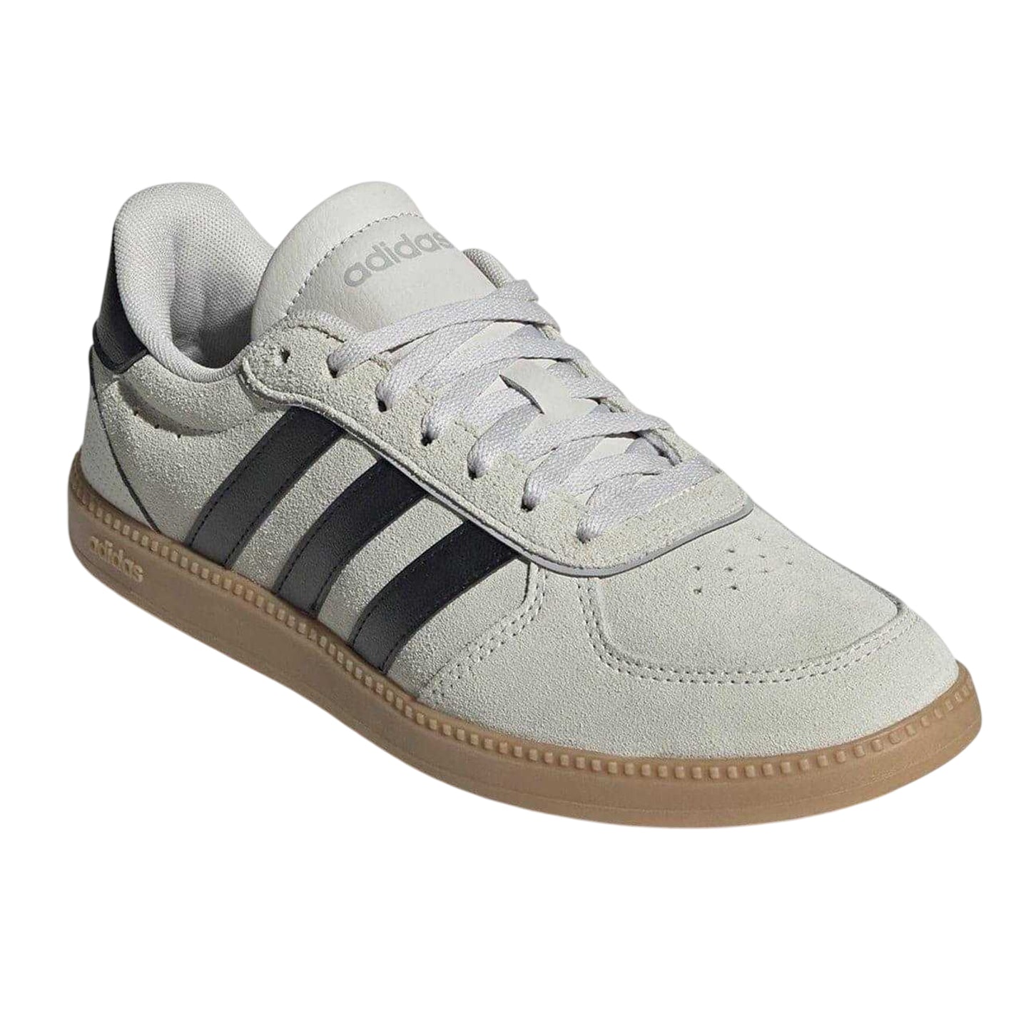 Beige-Black-Gum - Pack Shot - Adidas Womens-Ladies Sleek Suede Trainers