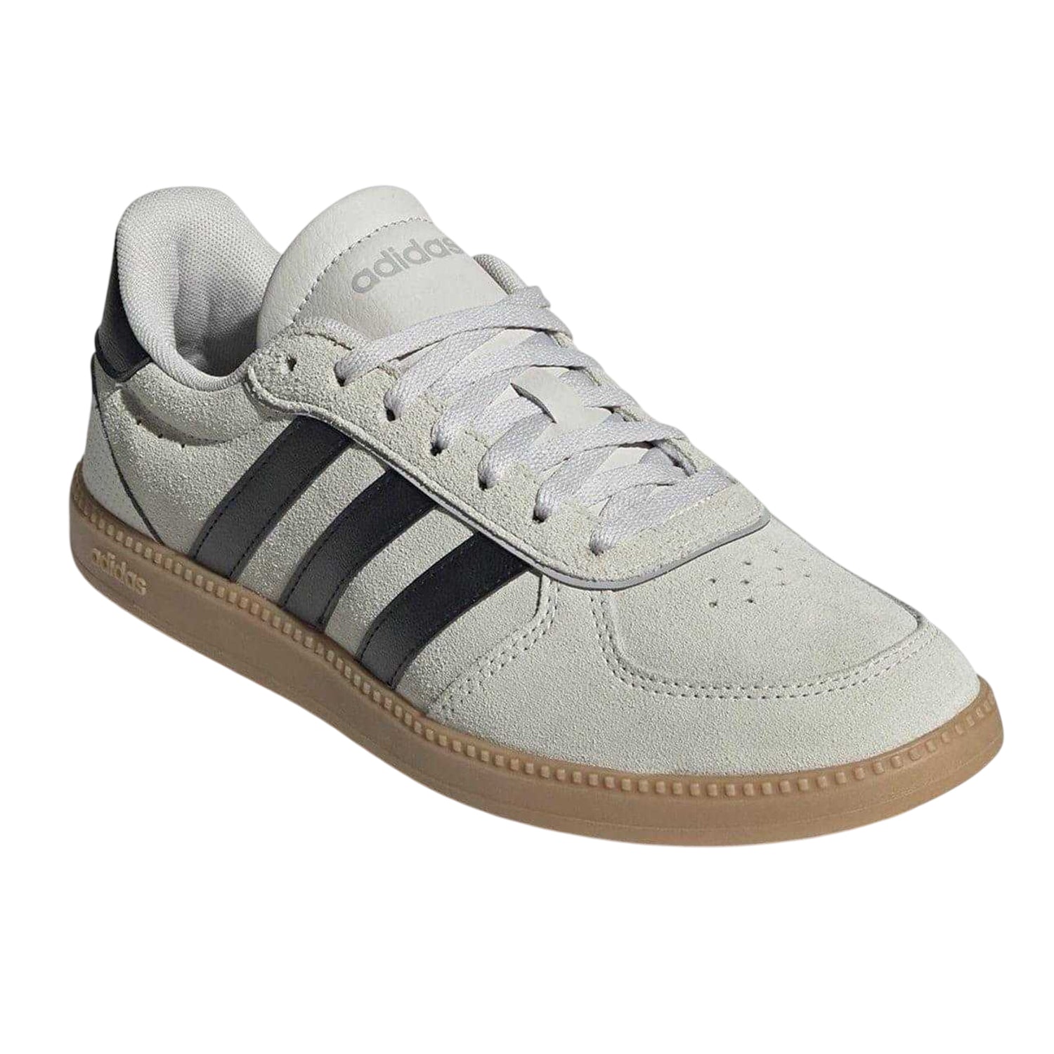 Beige-Black-Gum - Pack Shot - Adidas Womens-Ladies Sleek Suede Trainers