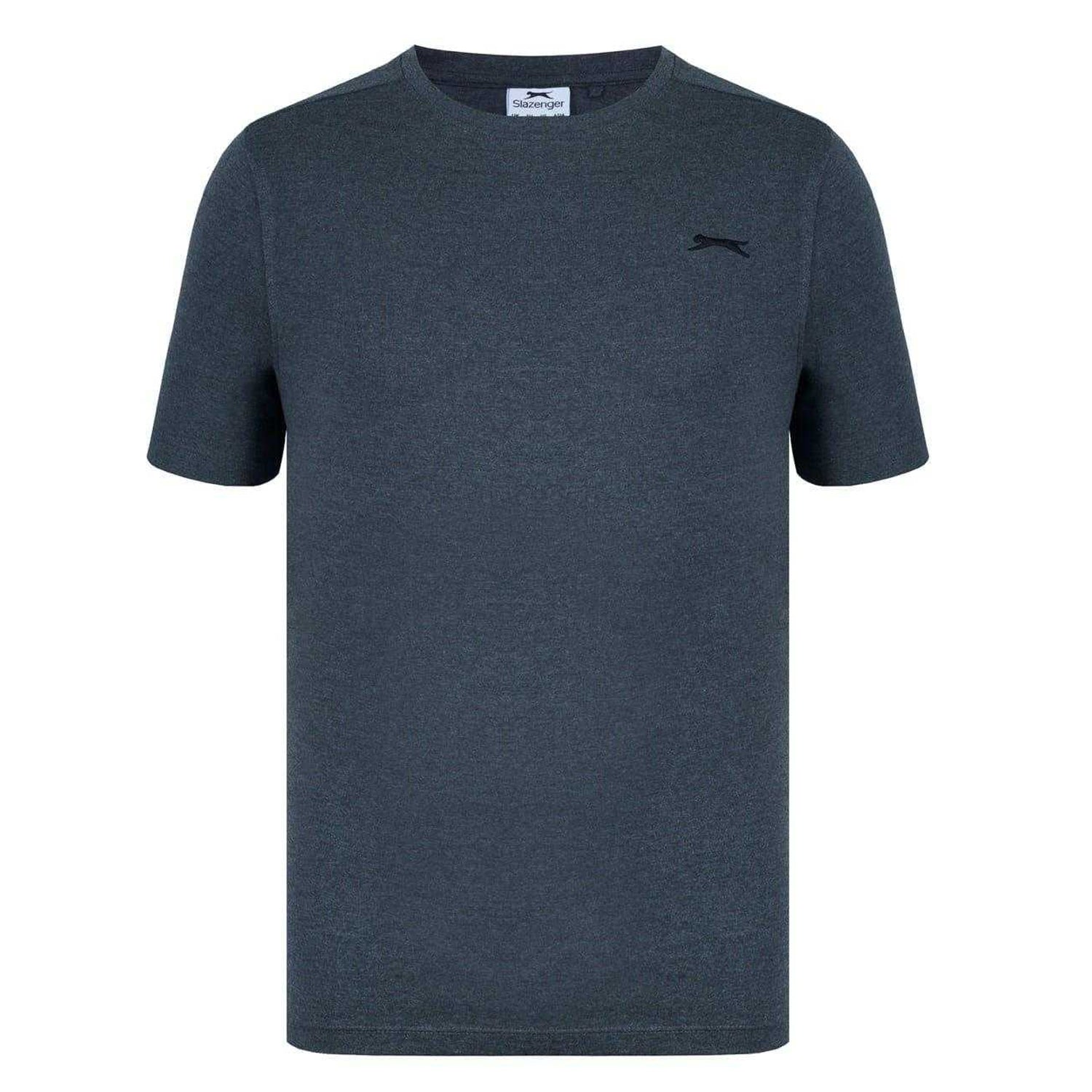 Charcoal Marl Marl - Front - Slazenger Mens 3D Logo T-Shirt