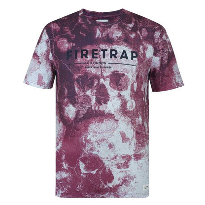 Dark Burgundy - Front - Firetrap Mens Sub All-Over Print T-Shirt