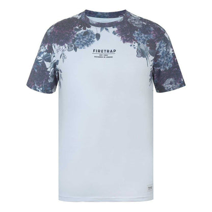 White-Navy Faded - Front - Firetrap Mens Sub All-Over Print T-Shirt