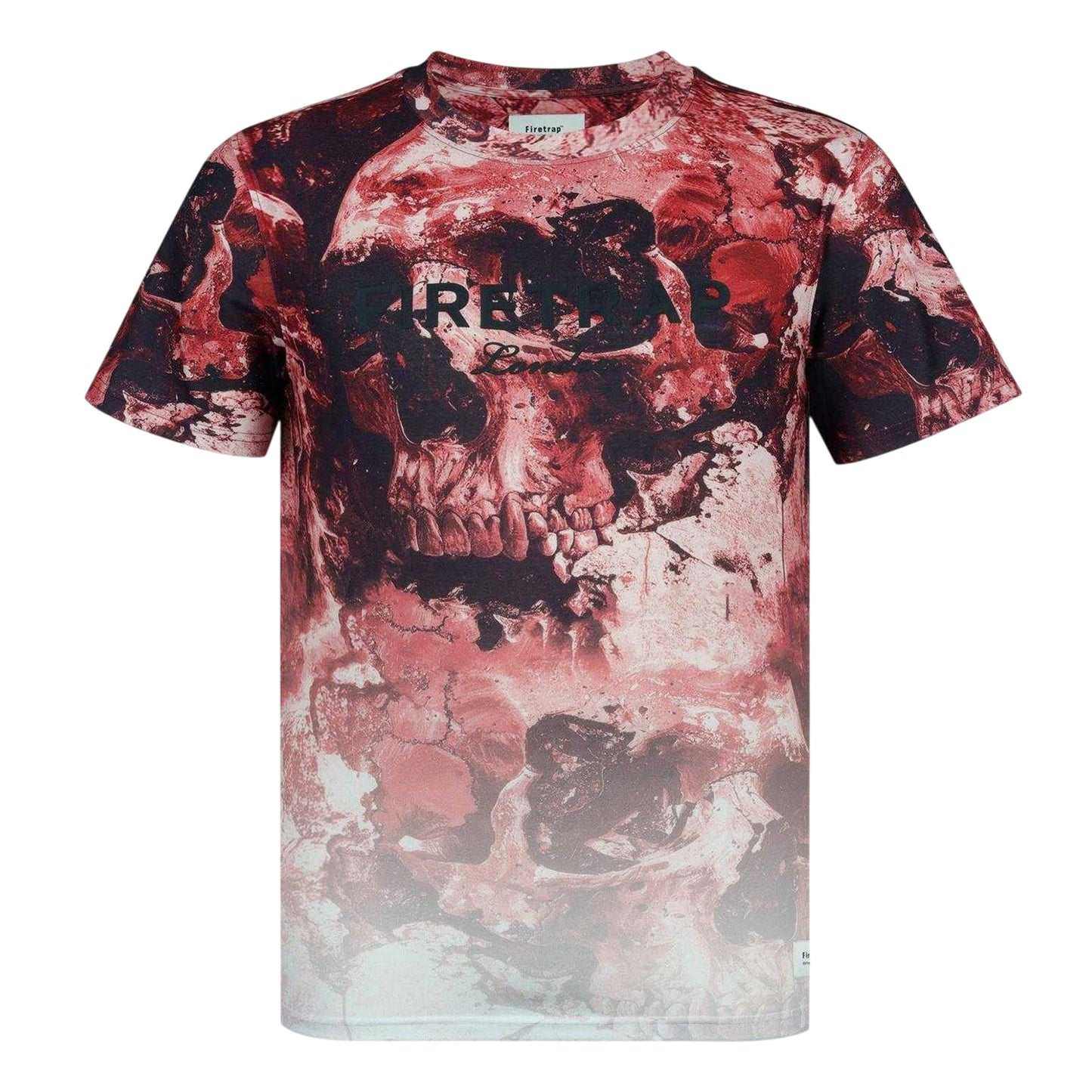 Burgundy - Front - Firetrap Mens Sub All-Over Print T-Shirt