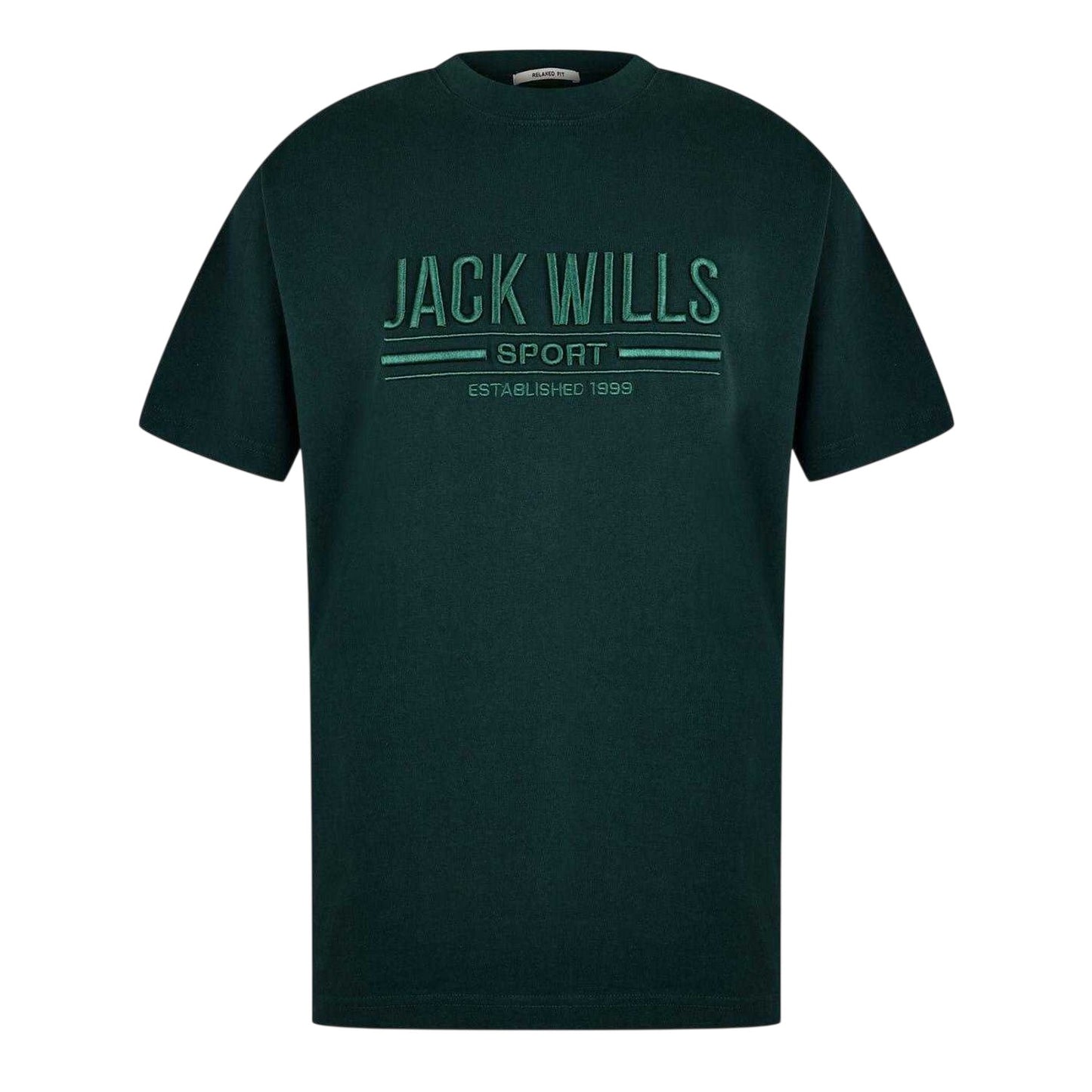 Evergreen - Front - Jack Wills Mens Embroidered Logo Regular T-Shirt