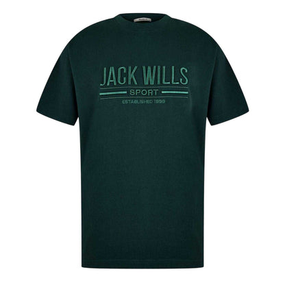 Evergreen - Front - Jack Wills Mens Embroidered Logo Regular T-Shirt