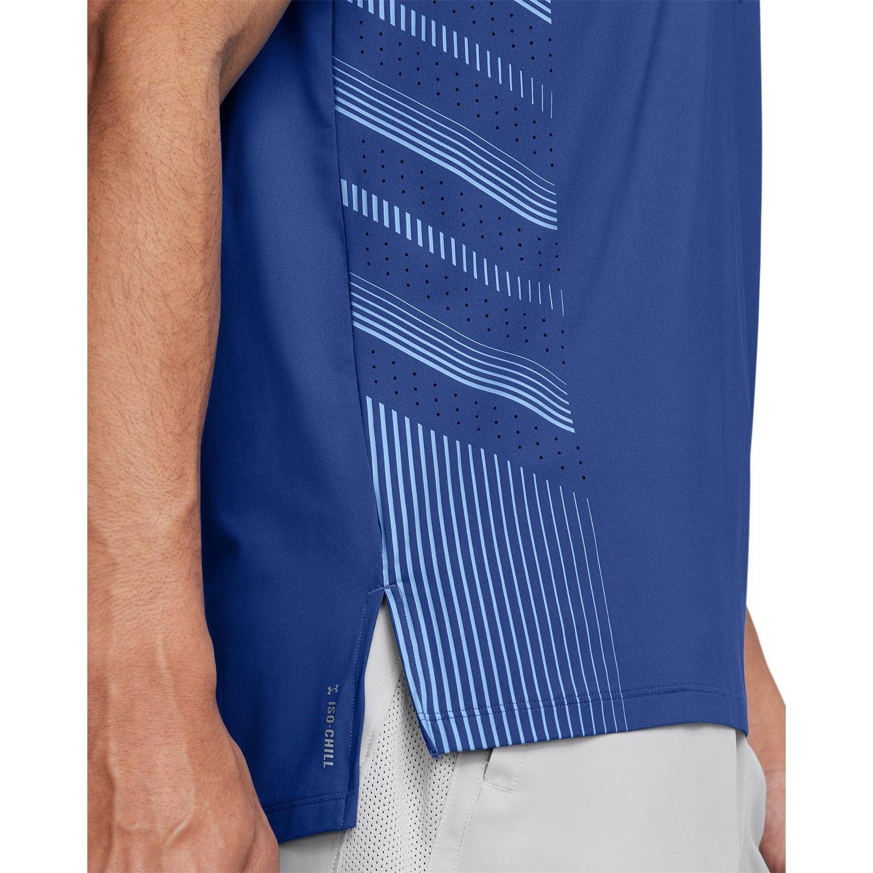Blue - Side - Under Armour Mens Launch Elite Graphic Print Lightweight T-Shirt