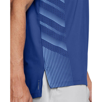 Blue - Side - Under Armour Mens Launch Elite Graphic Print Lightweight T-Shirt