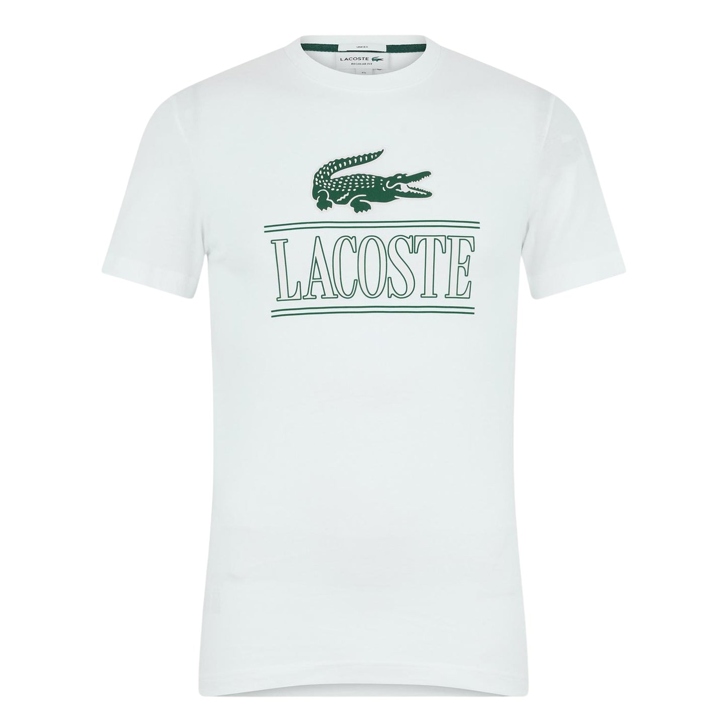White - Front - Lacoste Mens Graphic Print T-Shirt