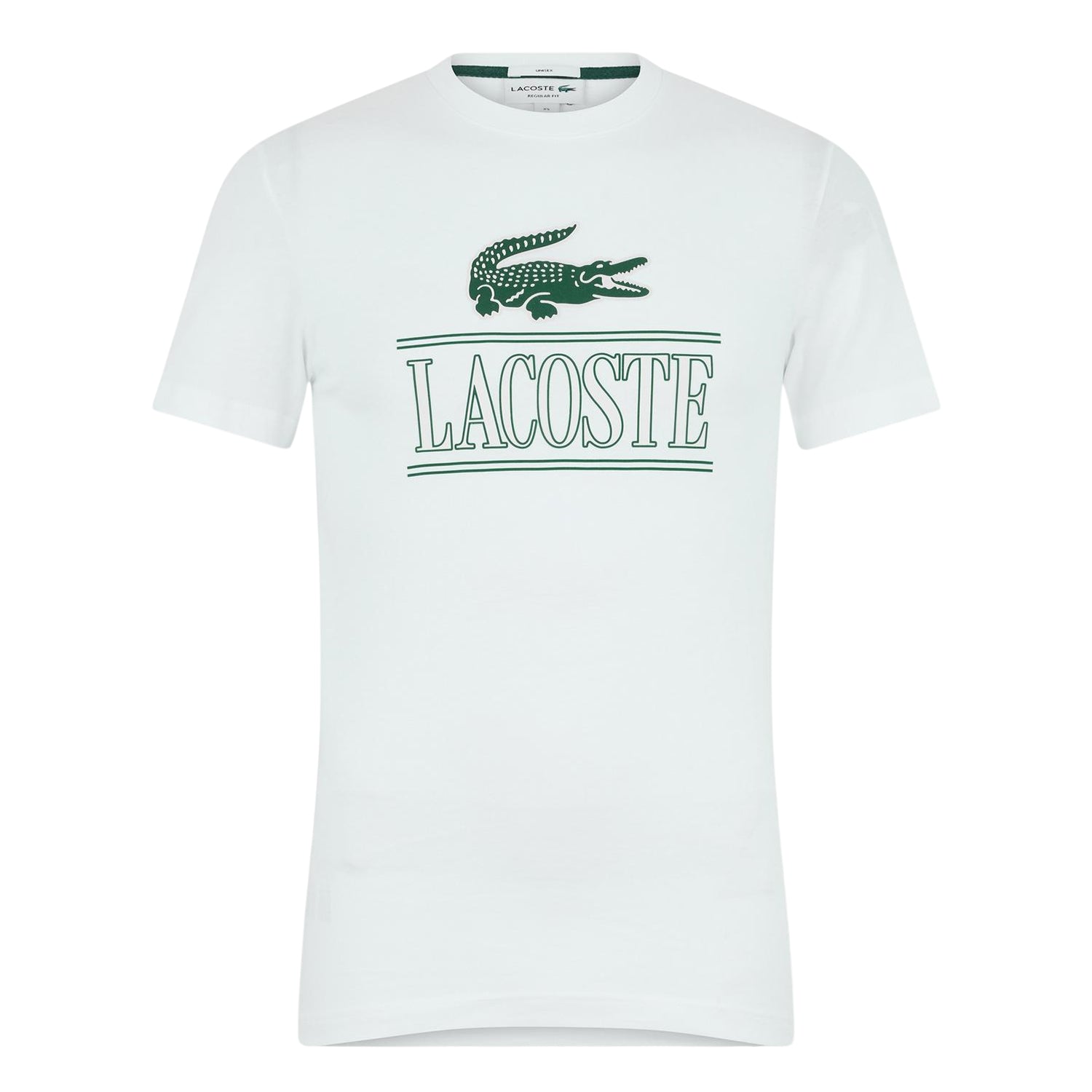 White - Front - Lacoste Mens Graphic Print T-Shirt