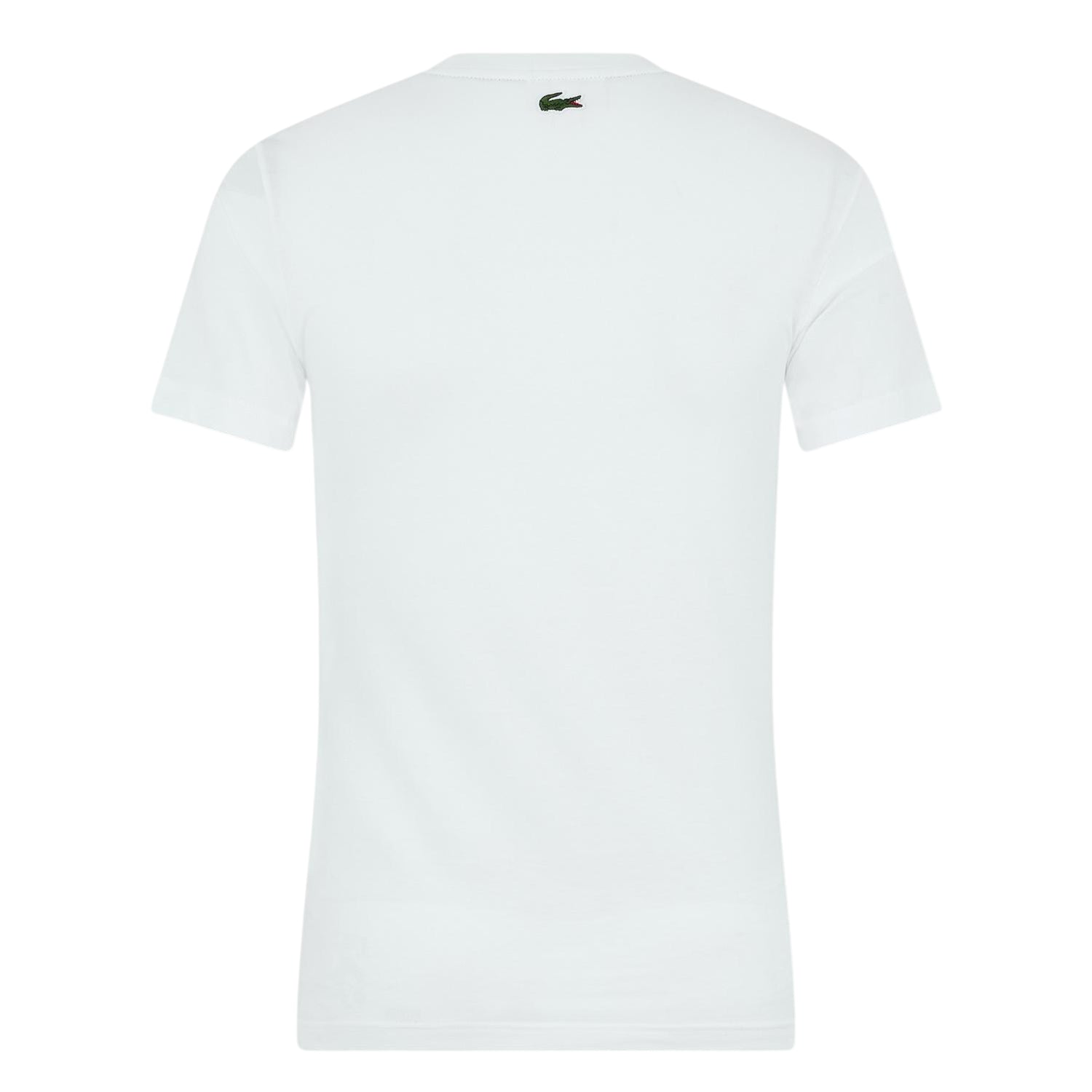 White - Back - Lacoste Mens Graphic Print T-Shirt