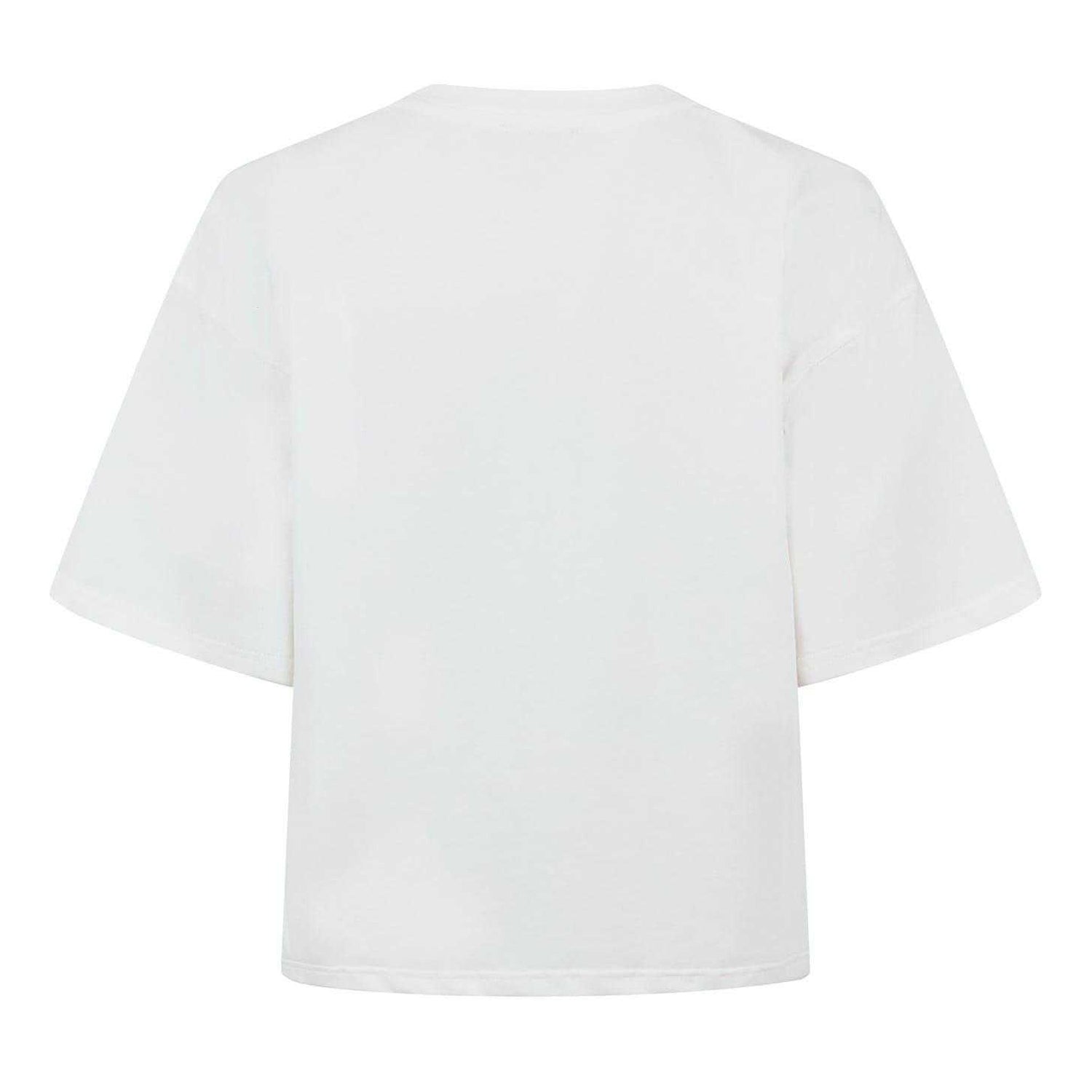 White - Back - Diesel Womens-Ladies Oval Logo Oversized Crop T-Shirt