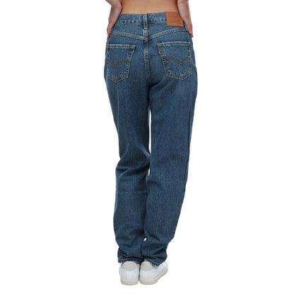 Denim - Back - Levis Womens-Ladies 80´s Leather Patch Mom Jeans