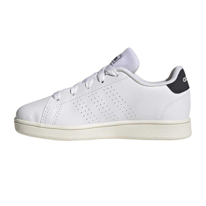 White - Side - Adidas Childrens-Kids Advantage Trainers