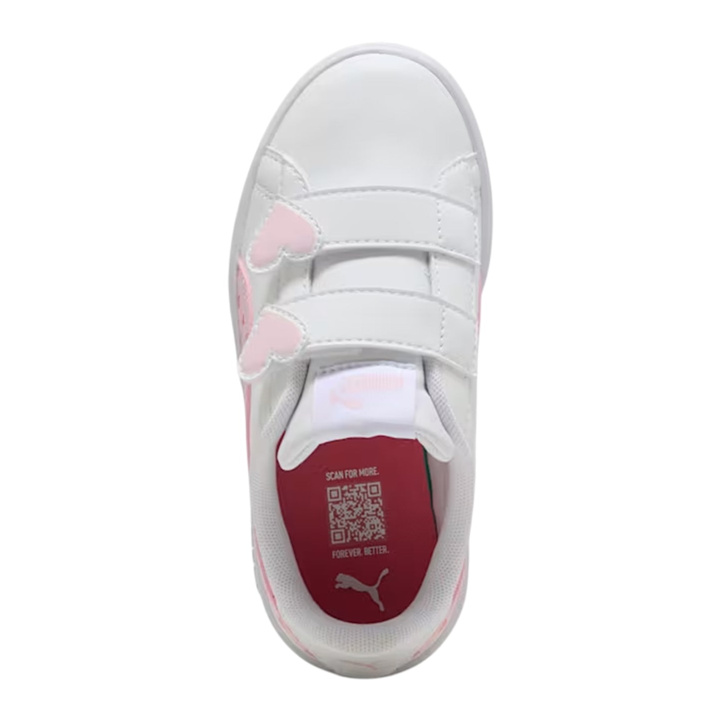 White-Pink - Side - Puma Childrens-Kids 3.0 Glitter Flat Trainers