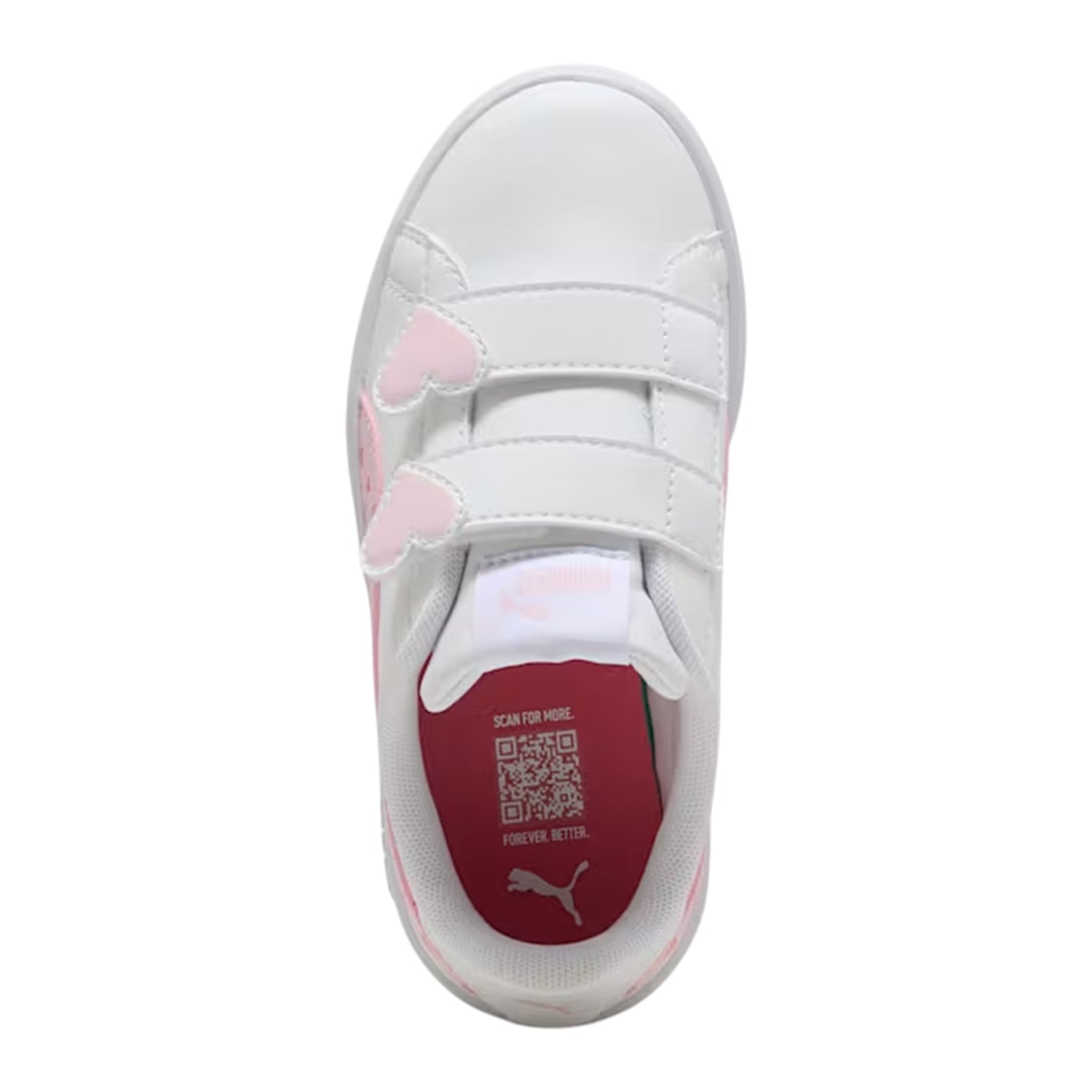 White-Pink - Side - Puma Childrens-Kids 3.0 Glitter Flat Trainers