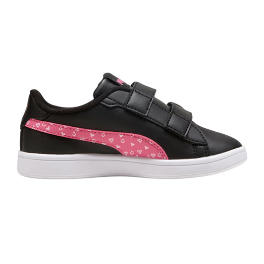 Black-Pink - Front - Puma Childrens-Kids 3.0 Glitter Flat Trainers