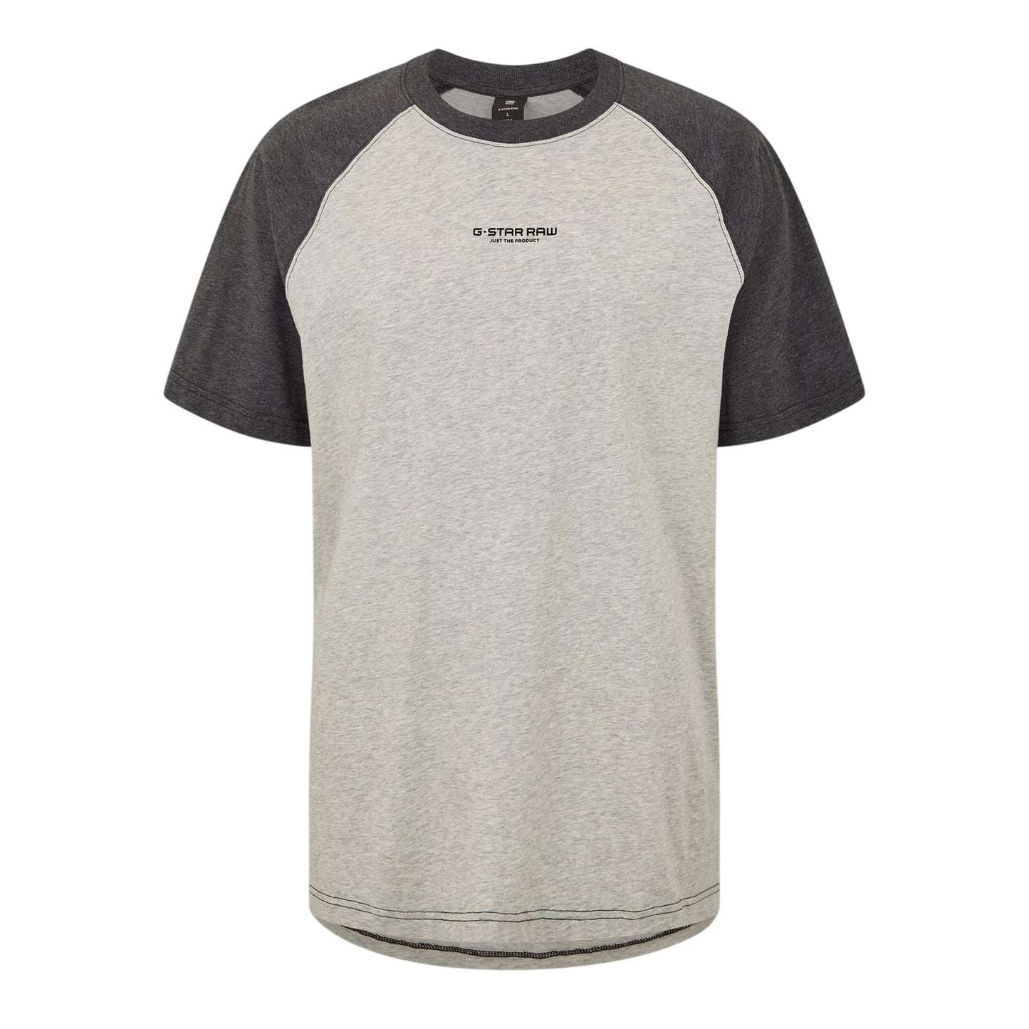 Milk White-Black - Front - G-Star Mens Chest Logo Loose Fit Raglan T-Shirt