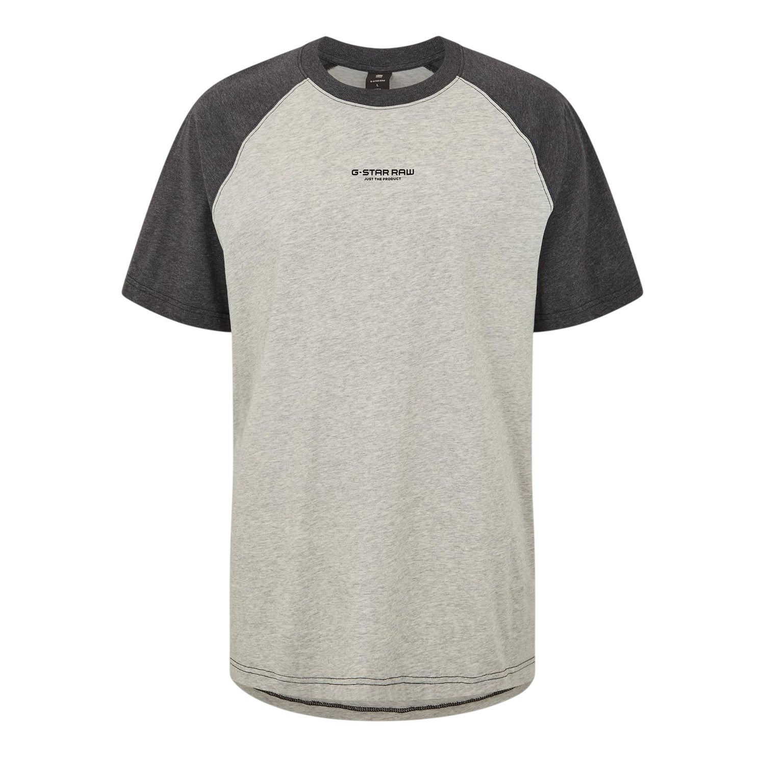 Milk White-Black - Front - G-Star Mens Chest Logo Loose Fit Raglan T-Shirt