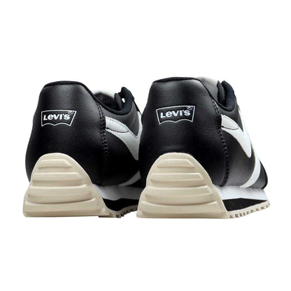 Black-White - Back - Levis Womens-Ladies Leather Trainers