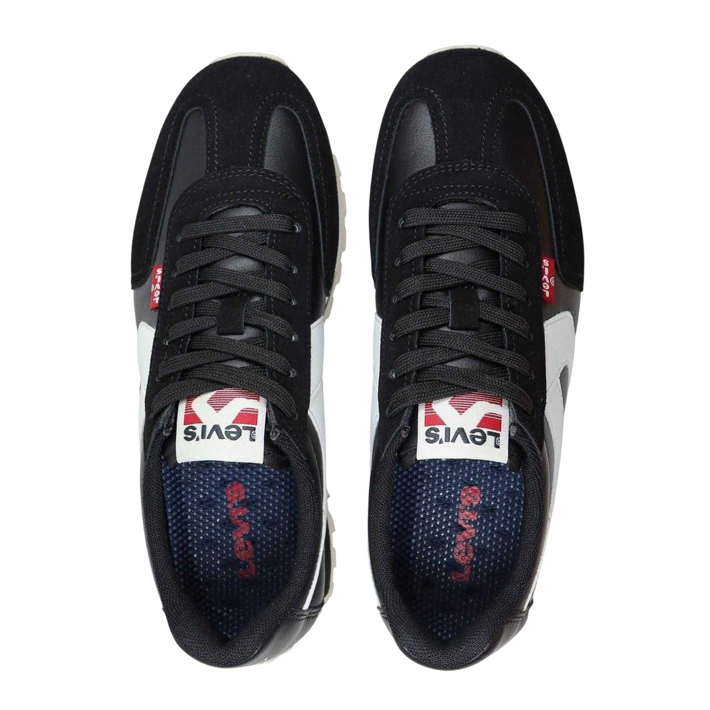Black-White - Lifestyle - Levis Womens-Ladies Leather Trainers