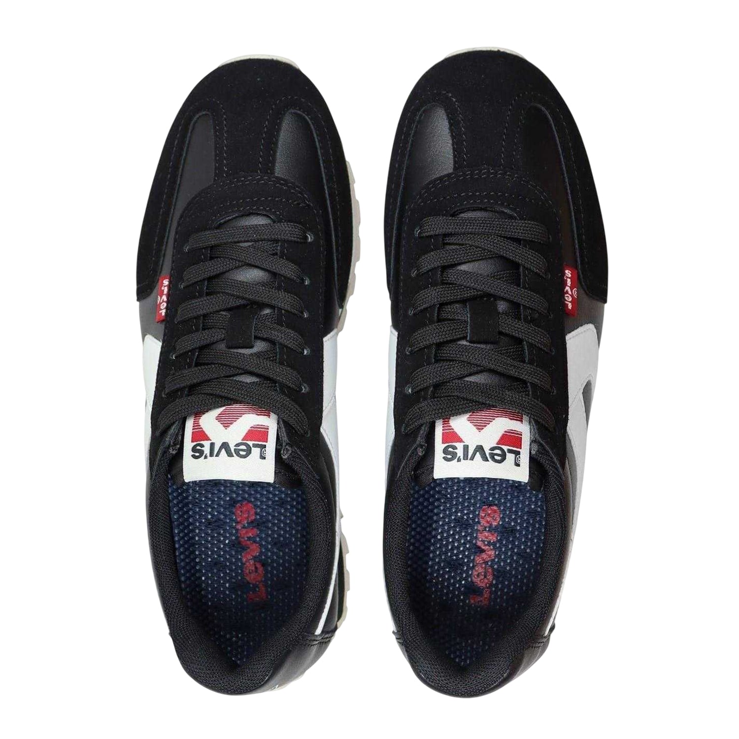 Black-White - Lifestyle - Levis Womens-Ladies Leather Trainers