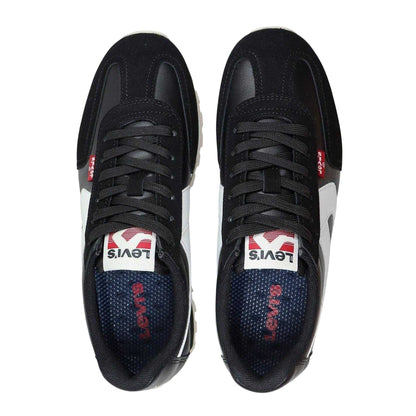 Black-White - Lifestyle - Levis Womens-Ladies Leather Trainers