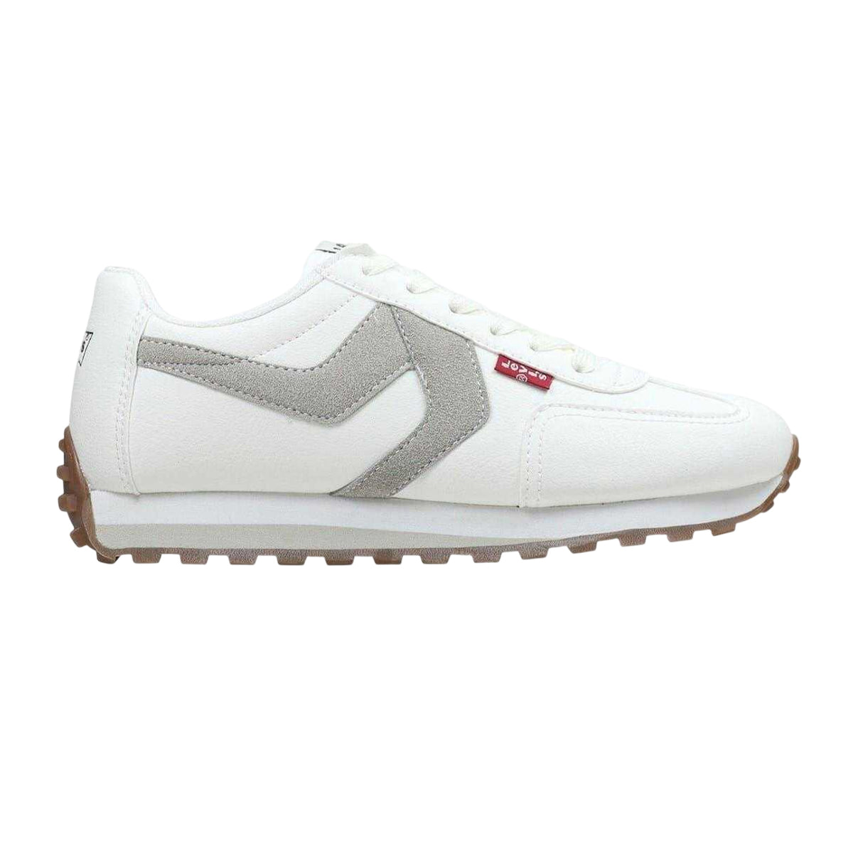 White-Stone - Front - Levis Womens-Ladies Leather Trainers