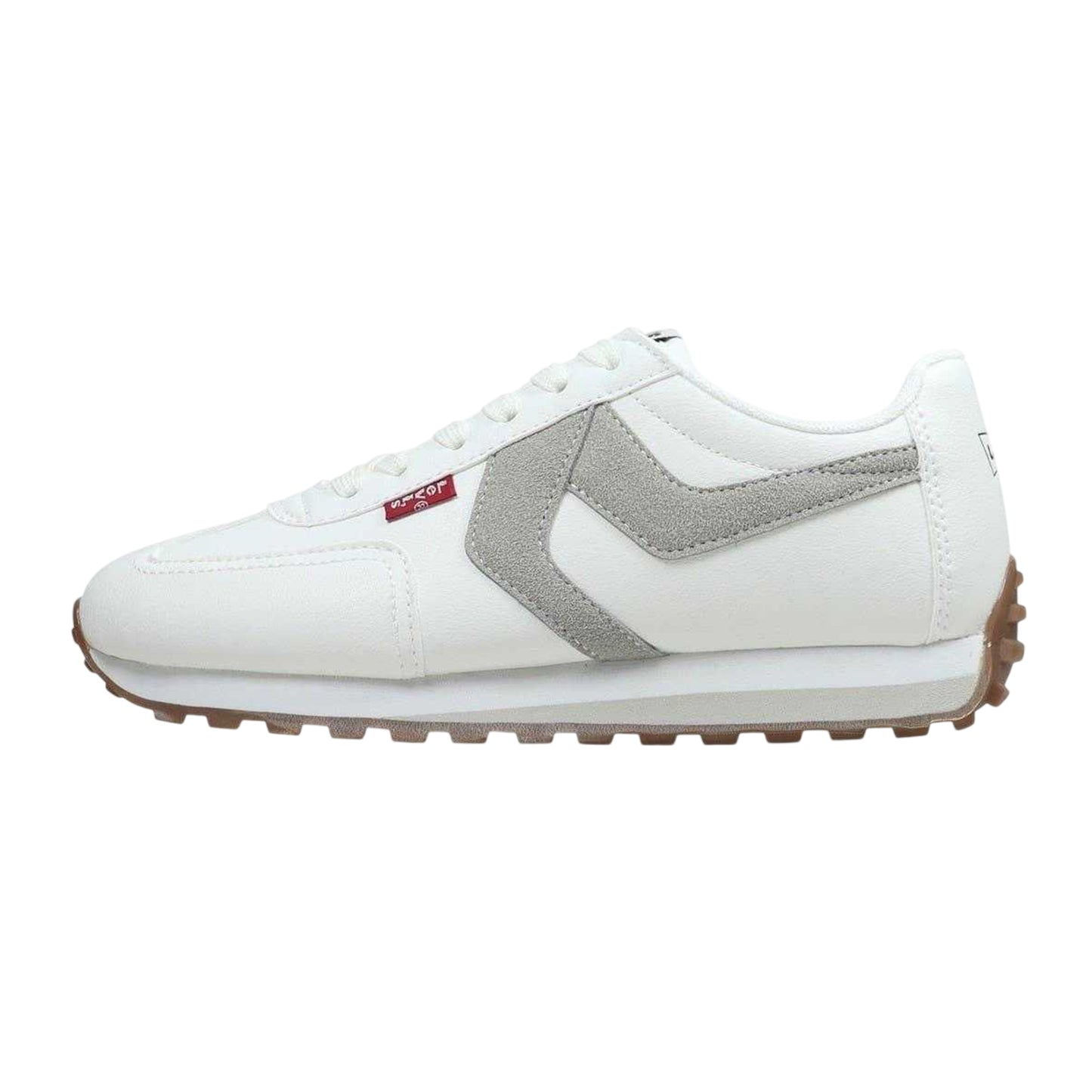 White-Stone - Side - Levis Womens-Ladies Leather Trainers