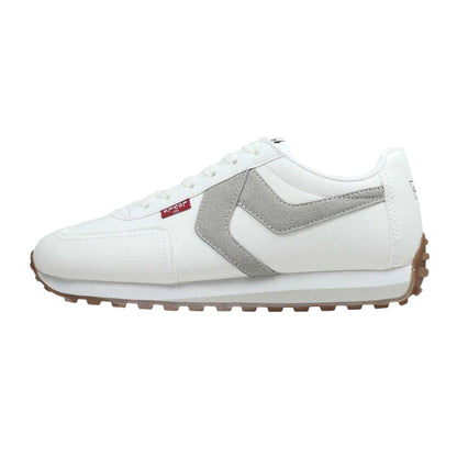 White-Stone - Side - Levis Womens-Ladies Leather Trainers