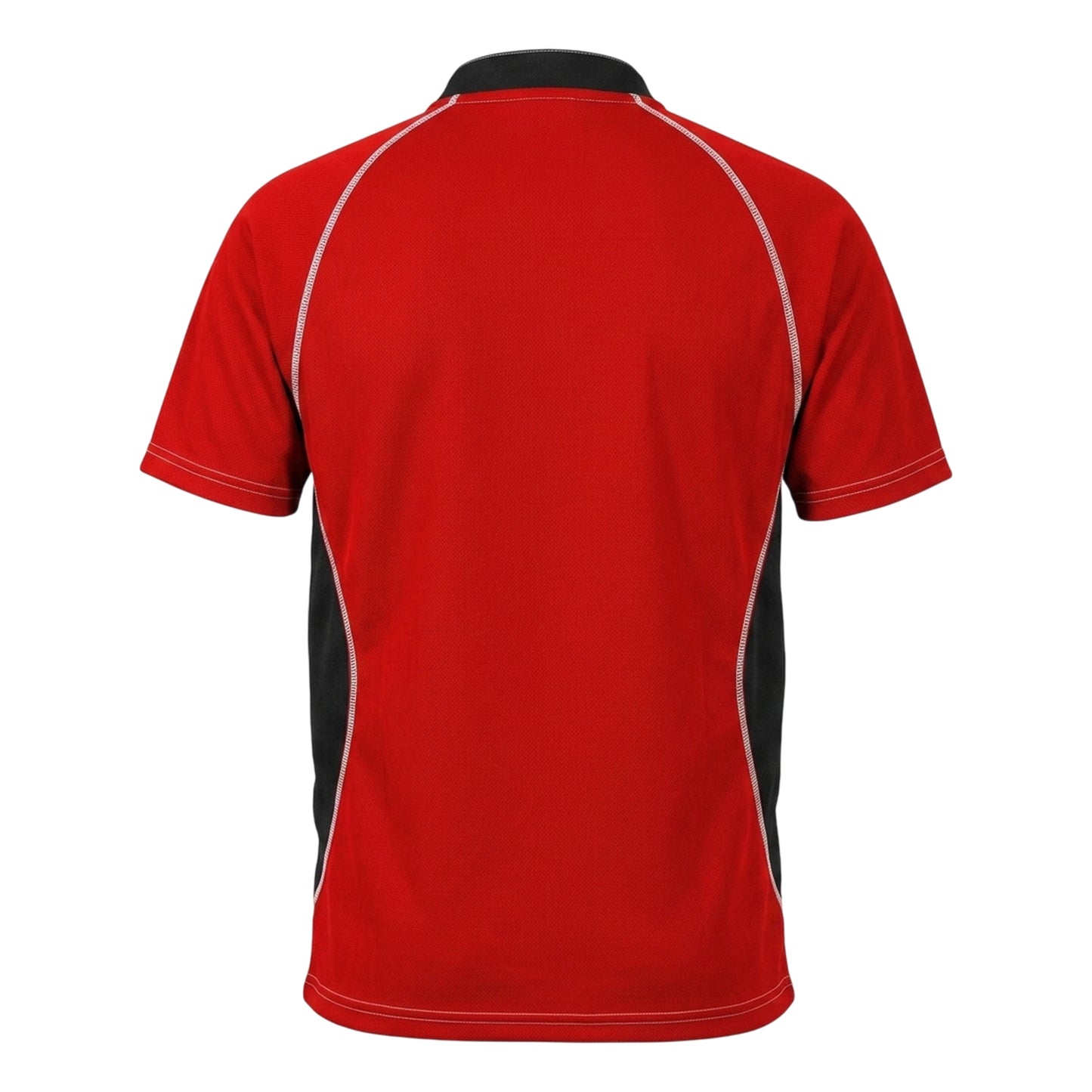 Red-Black - Back - Gilbert Mens Contrast Panel Regular Raglan Rugby Shirt